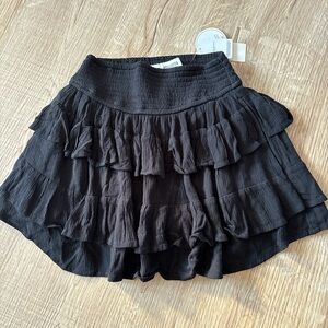 Hollister Black Ruffled Skater Skirt
